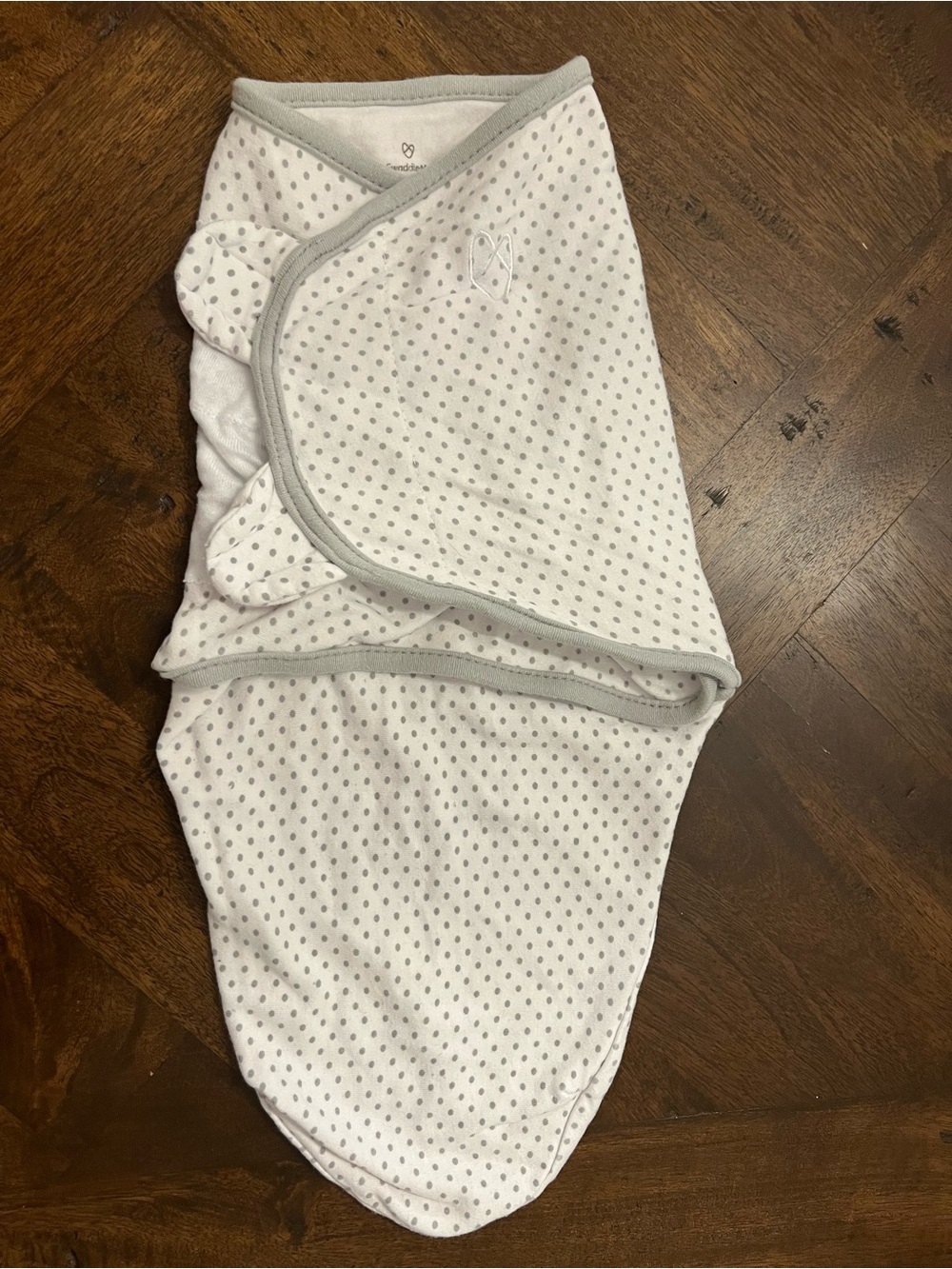 SwaddleMe Baby Swaddle Sleep Sack - White & Grey Polka Dot